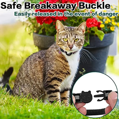 Reflective Airtag Cat Collar with Bell & Breakaway Design