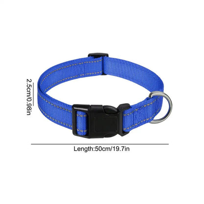 Reflective Pet Collar - Adjustable Nylon for Dogs & Cats