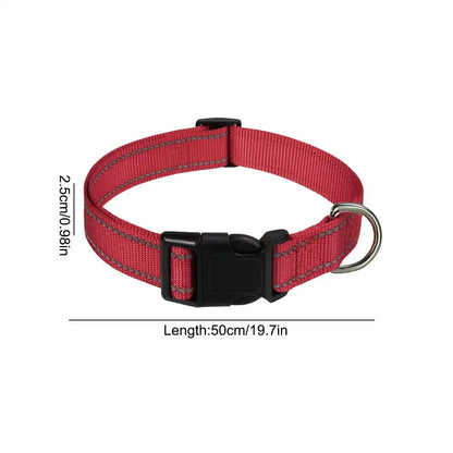 Reflective Pet Collar - Adjustable Nylon for Dogs & Cats