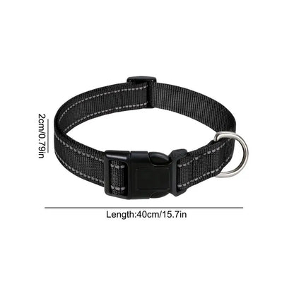 Reflective Pet Collar - Adjustable Nylon for Dogs & Cats